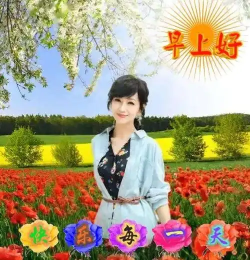 5张非常漂亮的美女早安动态表情图片 早上好发朋友圈动态祝福图片大全