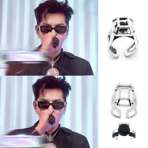 吴亦凡兼修环内外个性可分开潮流戒指戴戒指戒指