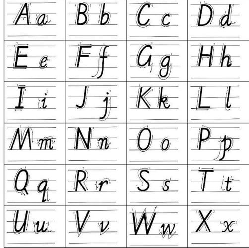 请问谁有26个英文字母的手写体,且是写在四线格上面的,标准的.谢谢啰
