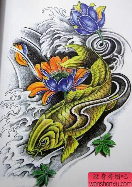 纹身鲤鱼手稿