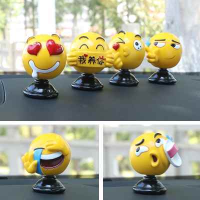 2021新款摇头表情包网红车内饰品摆件汽车上漂亮女车载中控台装饰