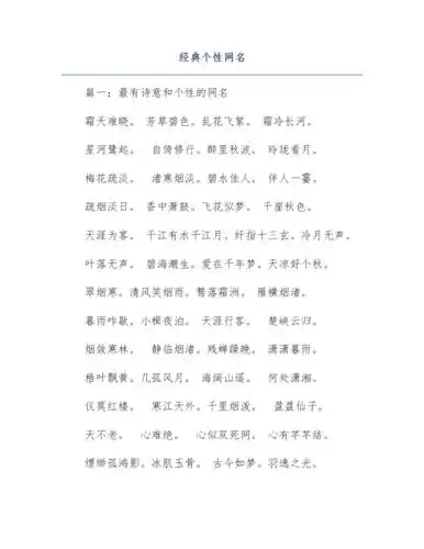 经典个性网名.docx
