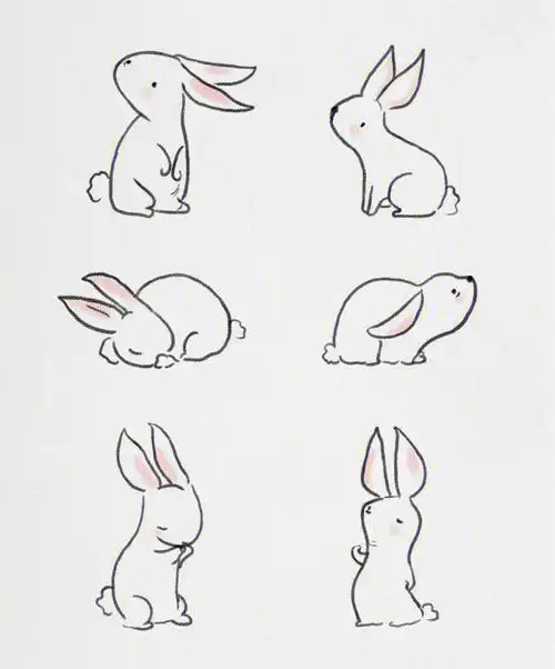 超可爱简笔画傲娇小兔子