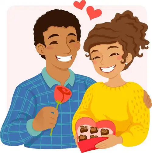 爱的,青年伴侣,可爱的,丈夫,事件正版矢量图素材下载