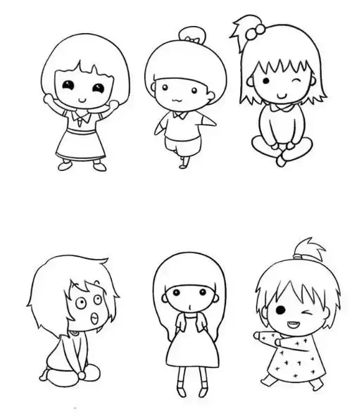 100个超萌简笔画人物女,100个超萌简笔画人物-图片大观-奇异网