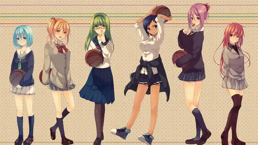 美少女篮球练习潇洒可爱好看动漫壁纸