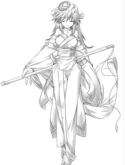 动漫人物全身古风简笔画