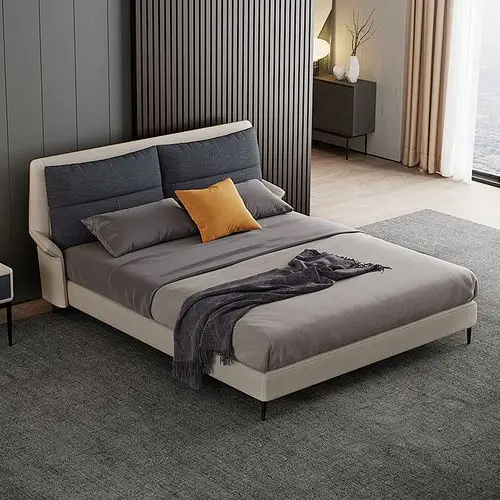 吉斯布艺床可拆洗简约现代小户型软包床主卧室网红床意式极简布床