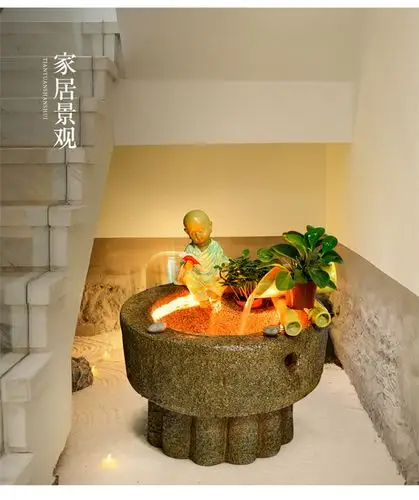 日式喷泉竹子田园流水喷泉摆件室内阳台景观会所禅意客厅鱼缸家居