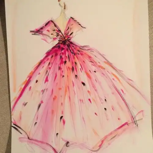 【笔尖时尚】手绘插画 婚纱礼服 手绘稿,华丽大气.设计稿.