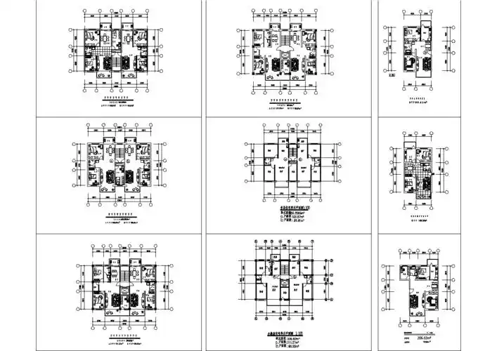 多层住宅设计方案的完整cad完整的图纸