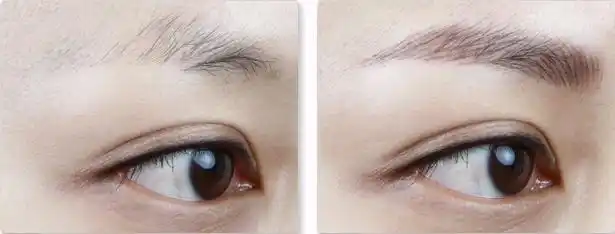 韩国纹绣专家绣眉一个月的效果图