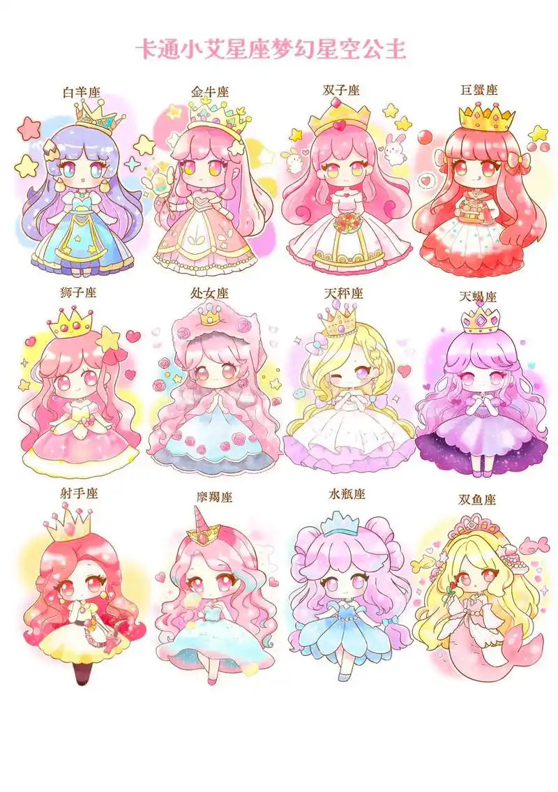 多巴胺十二星座梦幻星空来啦.#儿童画 #卡通人物 #抖音图文 - 抖音