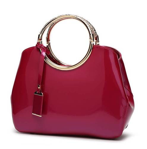 满11元减10元 2020漆皮亮面女包新娘结婚高贵大气手提包女式单肩斜挎