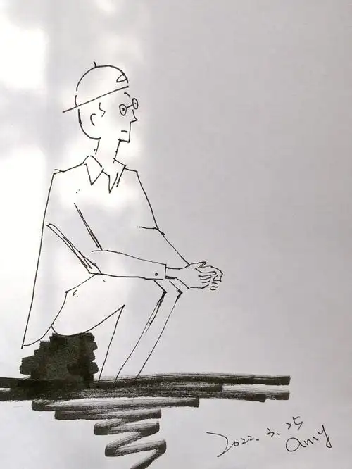 极简的文艺线条男生噗哈