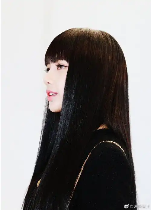 黑头发好有气质啊,果然lisa还是最适合这样的发型