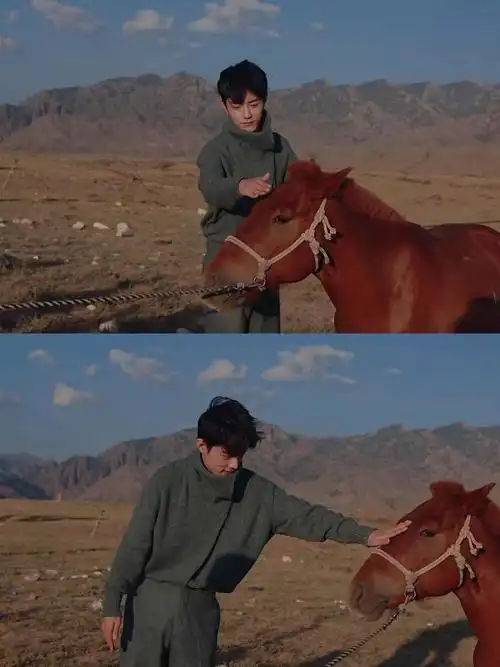 肖战生日写真拍摄花絮鼓鼓的嘴巴敲可爱飞扬的心动的白色飘带