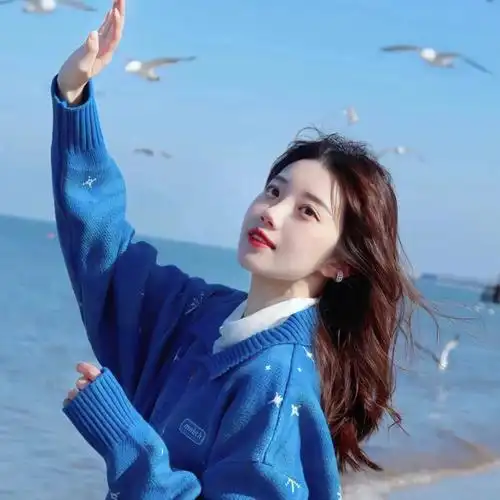 蓝色系女生头像