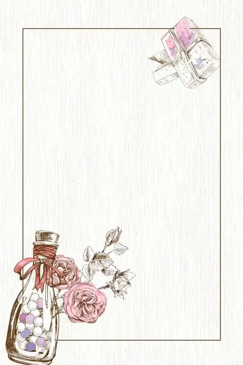 简约手绘化妆品海报矢量背景