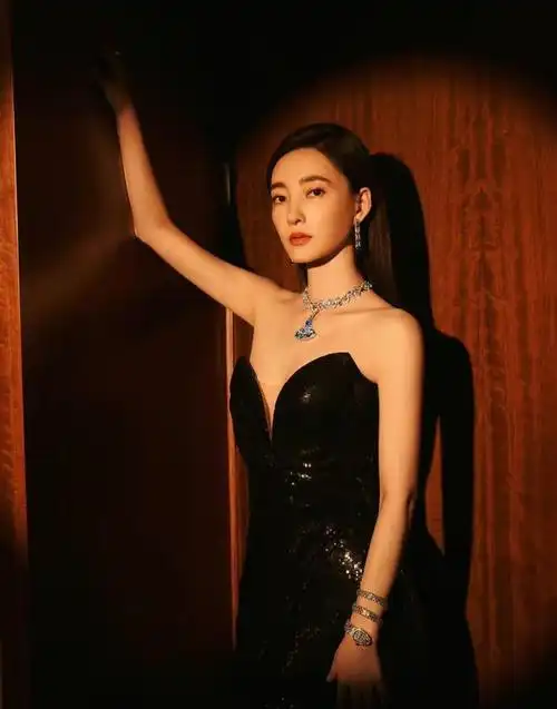 女明星黑色深v礼服合集王丽坤人间富贵花白鹿真没想到