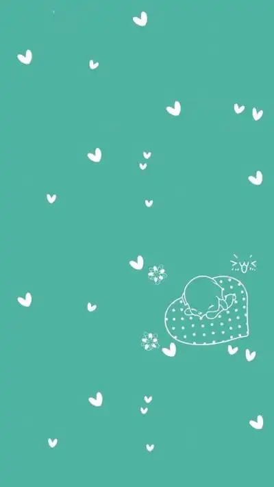 可爱 简单 插画 萌系 小清新 薄荷绿 蓝色 绿色 平铺