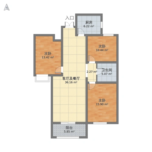 山西省太原市小店区阳光揽胜三室二厅一卫一厨126.