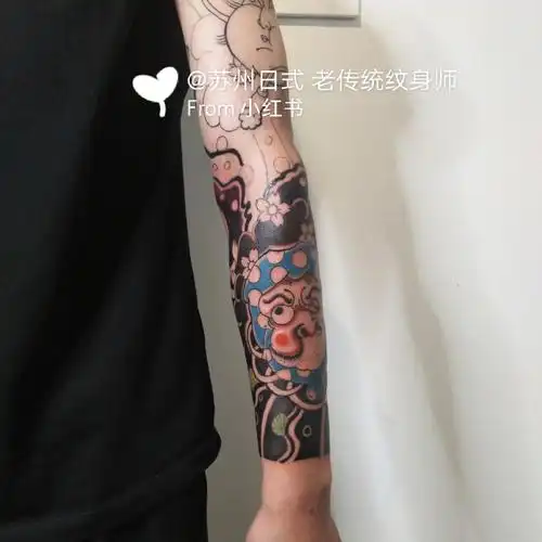 老传统阿朵福花臂火男上色