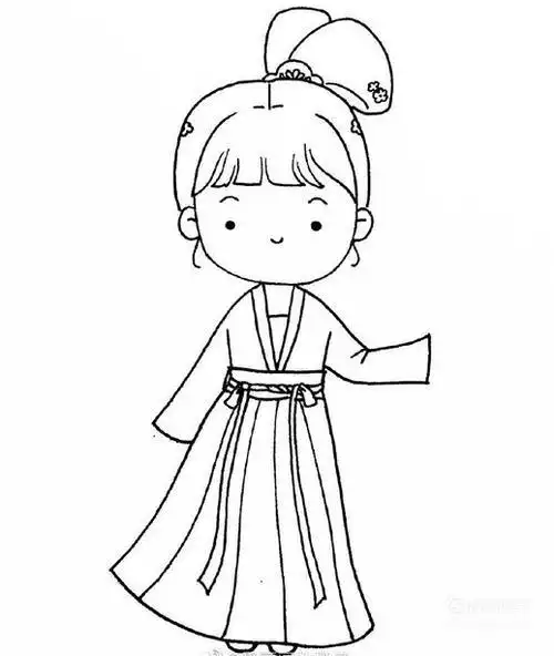 画画法教程金庸小说简笔画古装女子简笔画怎么画古装小美女简笔画武侠