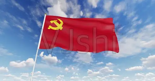 4k迎风飘扬的党旗_4096x2160_高清视频素材下载(编号:6023388)_影视