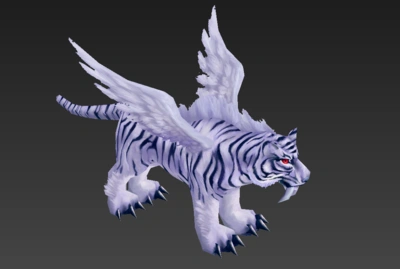 白虎飞虎带翅膀的白虎老虎猛兽白老虎