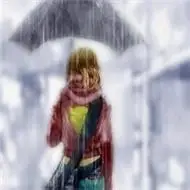雨中撑伞女孩背影图片头像