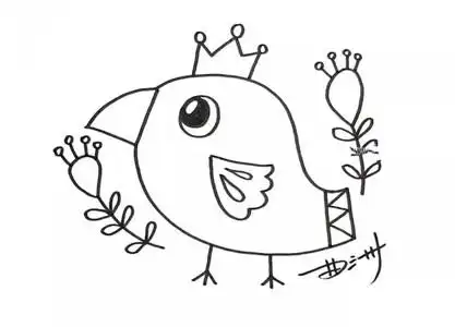 初级简笔画小鸟
