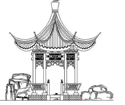 古建筑简笔画 古建筑简笔画线描