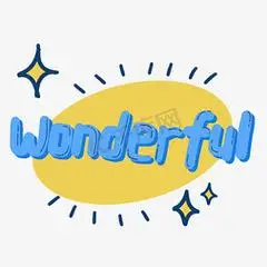 综艺花字花字wonderful完美卡通手绘