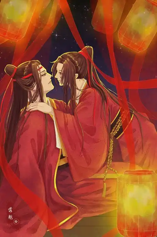 【板绘练习】魔道祖师·忘羡·新婚夜_落魁__插画师作品_涂鸦王国gr