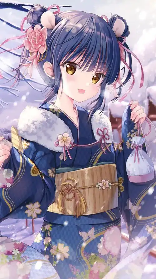 高清手机壁纸分享,穿和服的动漫角色自带异域风情,美感跃然纸上