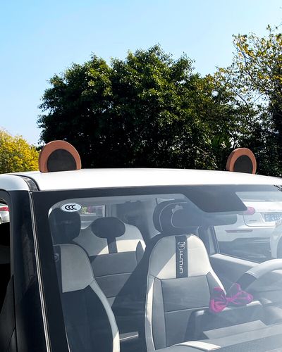 千驰嘉适用长安糯玉米车顶熊猫耳朵装饰贴卡通可爱lumin改装用品车身