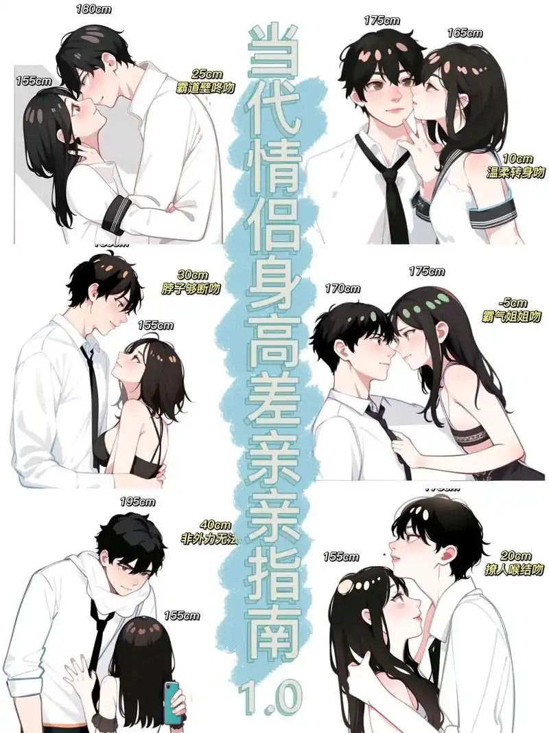 情侣身高差亲亲指南1.0,你跟对象是哪种.真的好喜欢身高差亲 - 抖音