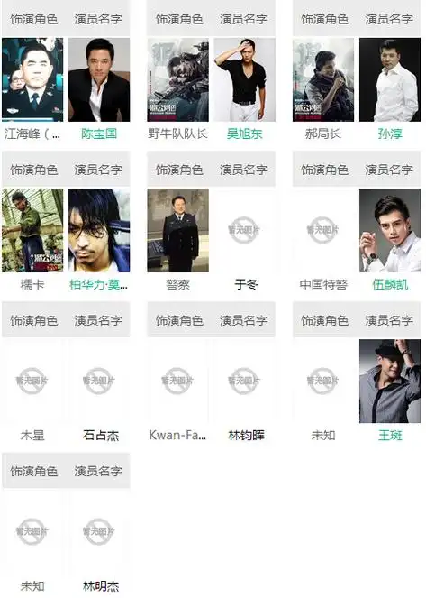 湄公河行动主要演员