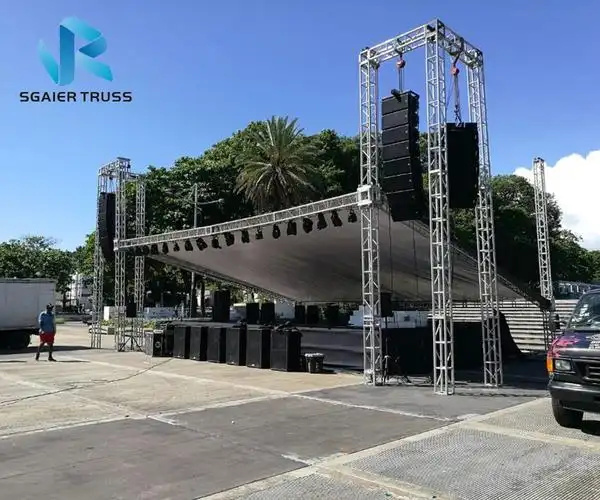 制造商免费设计的户外桁架显示器,二手廉价便携式舞台桁架盖