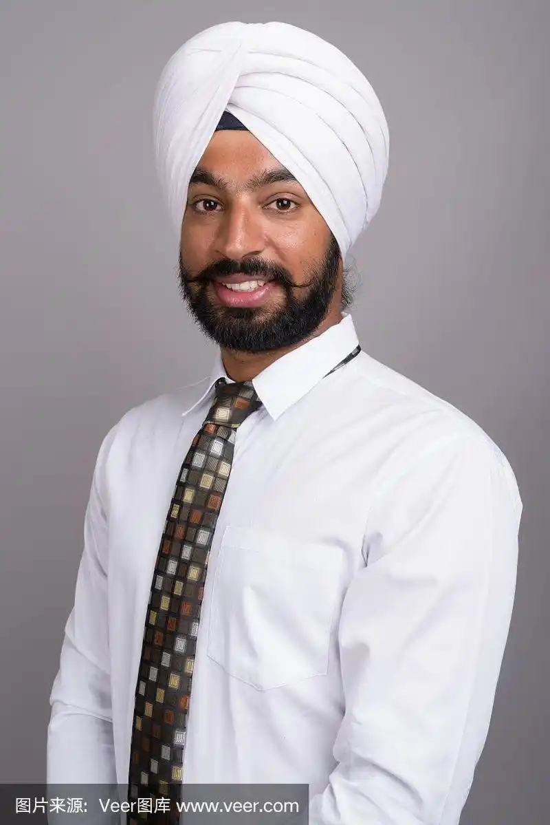 锡克教,印度人,男商人,青年人,影棚拍摄