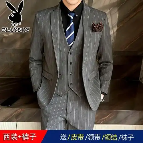 韩版男花花公子西服套装修身外套新郎结婚商务职业正装男士小西装