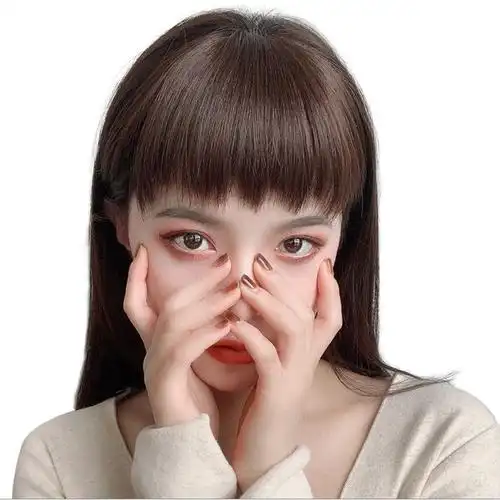 唐妮 二次元狗啃式赫本刘海假发片自然眉上短流海网红隐形无痕假刘海