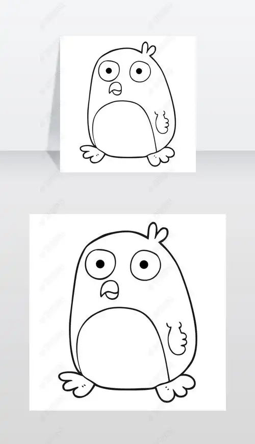 原创手绘黑白卡通圣诞罗宾