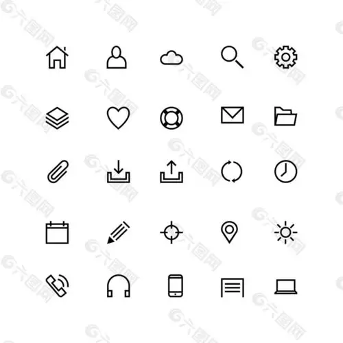 25个线性矢量icon图标设计