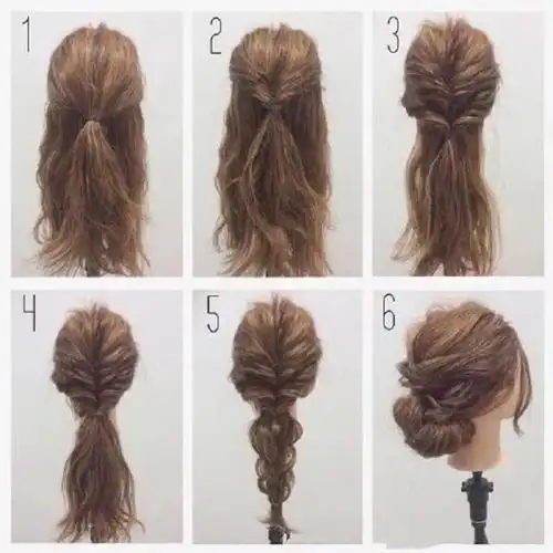 长发新娘编发步骤图解