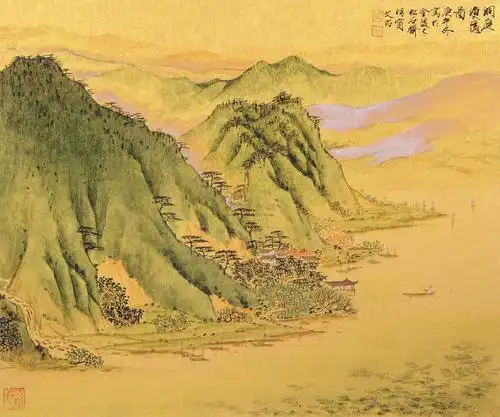 1165 1990年作 洞庭渔隐图 卡纸 设色金卡