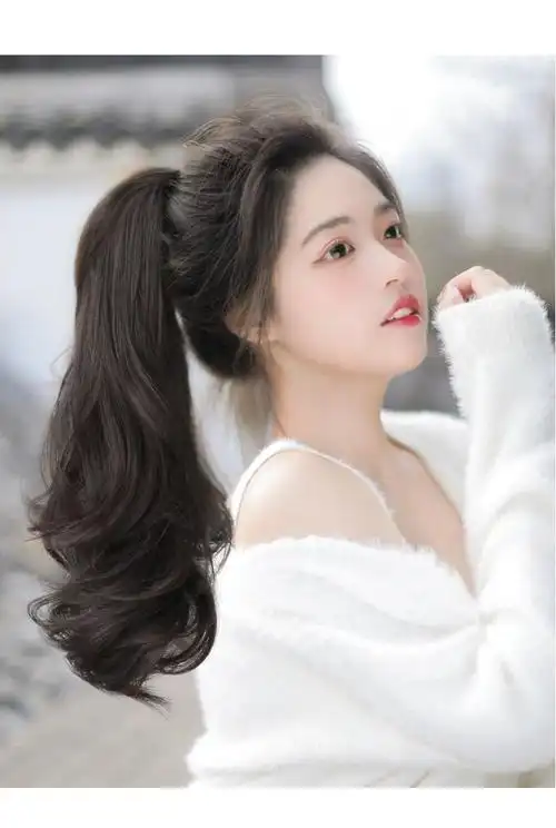 假发马尾马尾假发女抓夹式自然仿真长卷发大波浪网红高马尾女长发假发