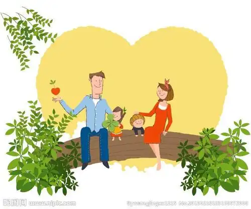 幸福的一家人简笔画一家三口