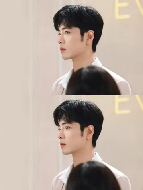 肖战花神降临##肖战粉色深v西装